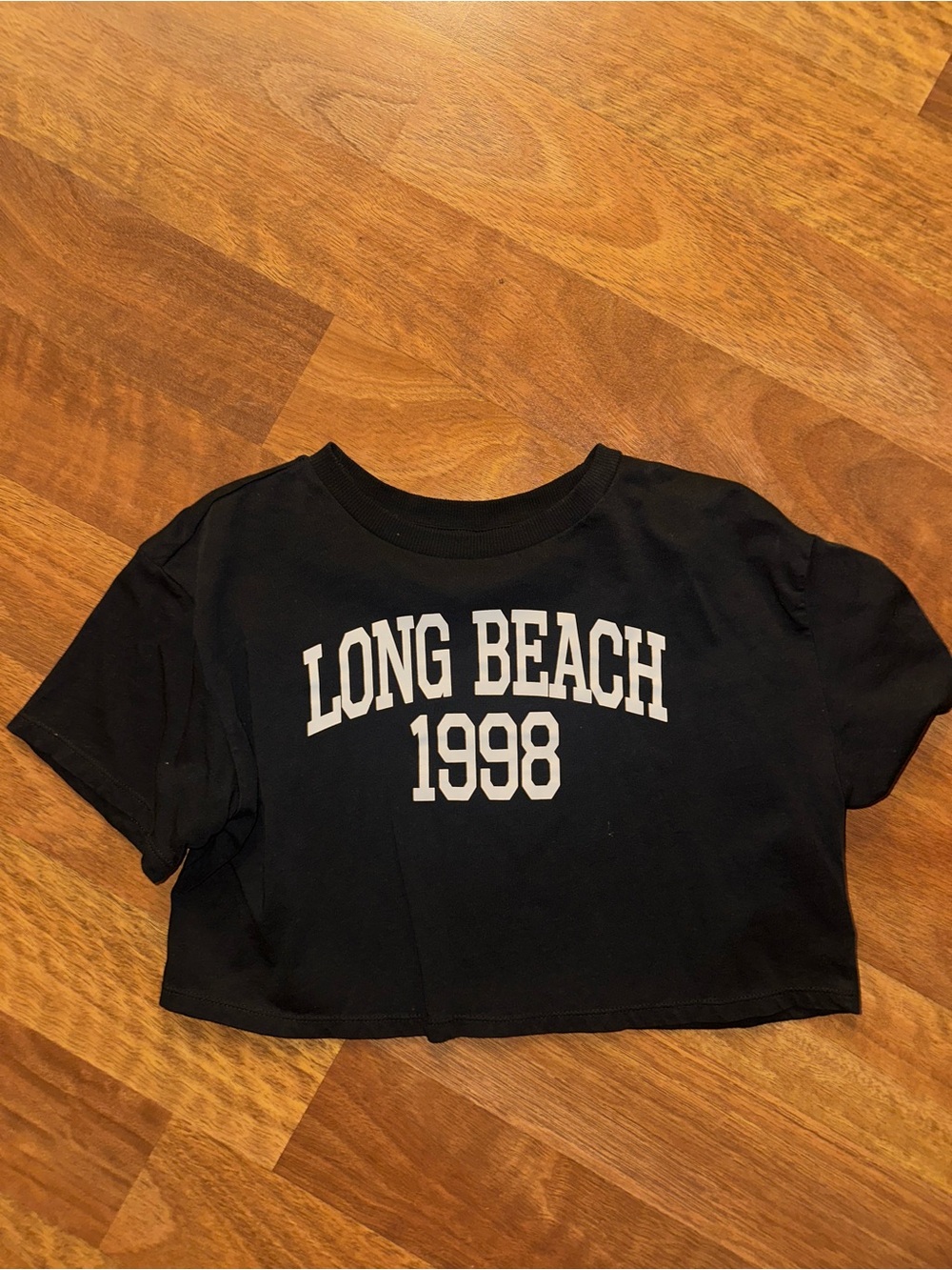 Long Beach 1998 Black Crop Tee
